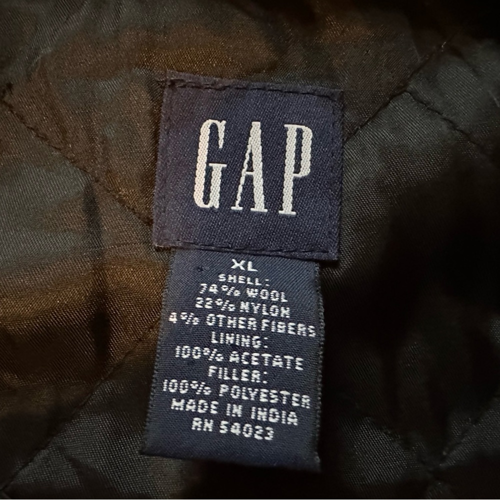 GAP Black Hooded Wool Coat - Picture 2 of 2